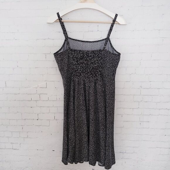 GAP Black White Polka Dot Dress Size S Seersucker Stretch Back Square Neck - Picture 4 of 8